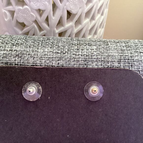 Gunmetal Tone Pierced Drop Earrings - Picture 4 of 5